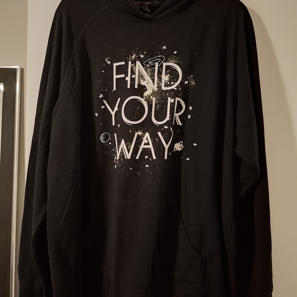 Torrid Black Women's Hoodie With Black Ribbon Tie